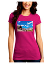 Colorado Landscape Ruins Juniors Crew Dark T-Shirt-T-Shirts Juniors Tops-TooLoud-Hot-Pink-Juniors Fitted Small-Davson Sales