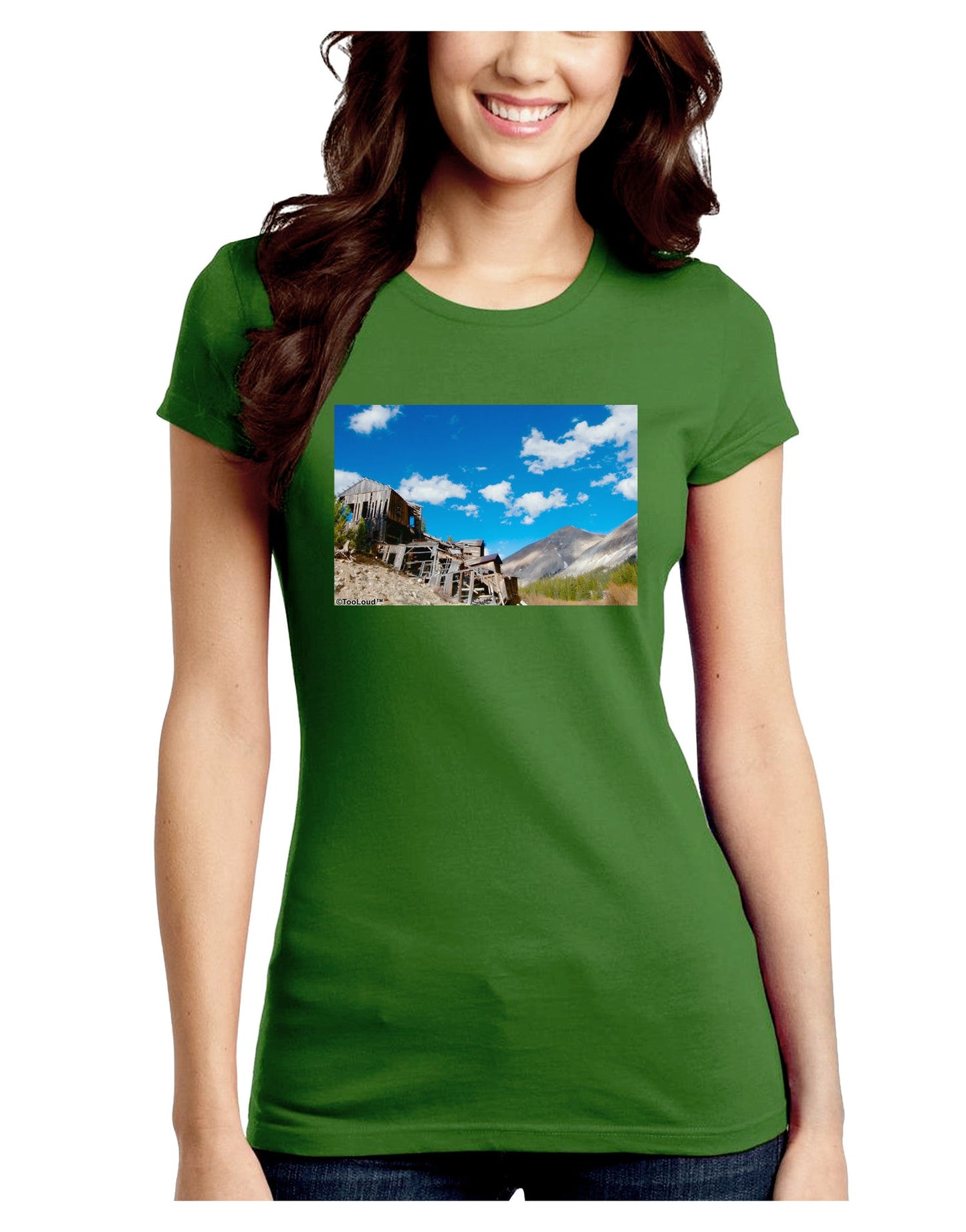 Colorado Landscape Ruins Juniors Crew Dark T-Shirt-T-Shirts Juniors Tops-TooLoud-Kiwi-Green-Juniors Fitted Small-Davson Sales