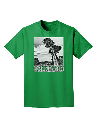 Colorado Landscape Text BW Adult Dark T-Shirt-Mens T-Shirt-TooLoud-Kelly-Green-Small-Davson Sales