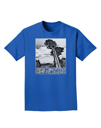 Colorado Landscape Text BW Adult Dark T-Shirt-Mens T-Shirt-TooLoud-Royal-Blue-Small-Davson Sales