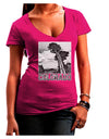 Colorado Landscape Text BW Juniors V-Neck Dark T-Shirt-Womens V-Neck T-Shirts-TooLoud-Hot-Pink-Juniors Fitted Small-Davson Sales