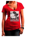 Colorado Landscape Text BW Juniors V-Neck Dark T-Shirt-Womens V-Neck T-Shirts-TooLoud-Red-Juniors Fitted Small-Davson Sales