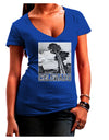 Colorado Landscape Text BW Juniors V-Neck Dark T-Shirt-Womens V-Neck T-Shirts-TooLoud-Royal-Blue-Juniors Fitted Small-Davson Sales