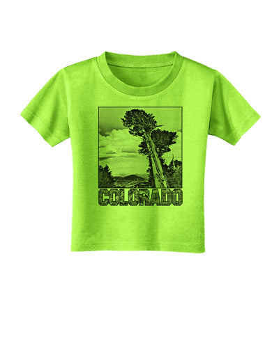 Colorado Landscape Text BW Toddler T-Shirt-Toddler T-Shirt-TooLoud-Lime-Green-2T-Davson Sales