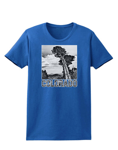 Colorado Landscape Text BW Womens Dark T-Shirt-TooLoud-Royal-Blue-X-Small-Davson Sales