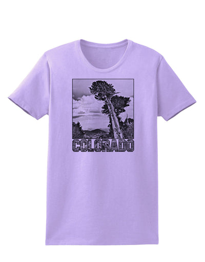 Colorado Landscape Text BW Womens T-Shirt-Womens T-Shirt-TooLoud-Lavender-X-Small-Davson Sales