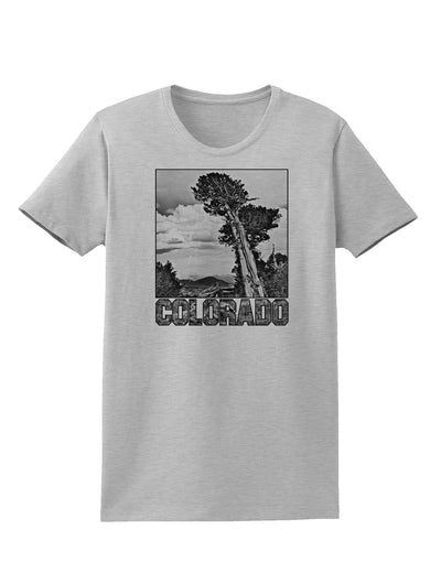 Colorado Landscape Text BW Womens T-Shirt-Womens T-Shirt-TooLoud-AshGray-X-Small-Davson Sales