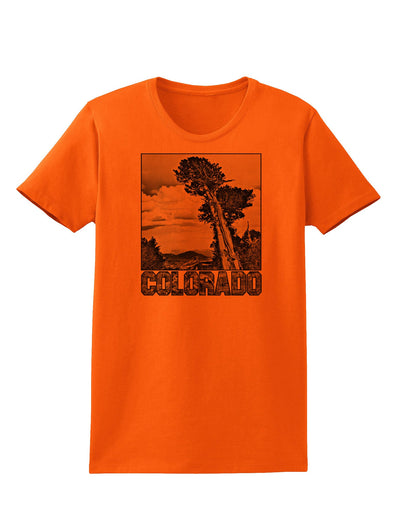 Colorado Landscape Text BW Womens T-Shirt-Womens T-Shirt-TooLoud-Orange-X-Small-Davson Sales