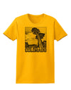 Colorado Landscape Text BW Womens T-Shirt-Womens T-Shirt-TooLoud-Gold-X-Small-Davson Sales