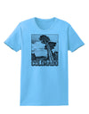 Colorado Landscape Text BW Womens T-Shirt-Womens T-Shirt-TooLoud-Aquatic-Blue-X-Small-Davson Sales