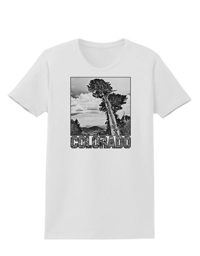 Colorado Landscape Text BW Womens T-Shirt-Womens T-Shirt-TooLoud-White-X-Small-Davson Sales