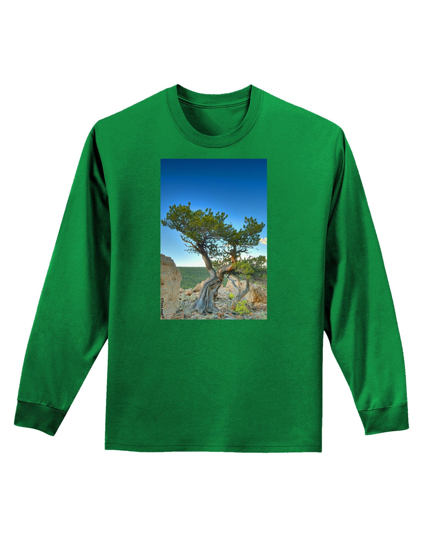 Colorado Landscape Tree Adult Long Sleeve Dark T-Shirt-TooLoud-Kelly-Green-Small-Davson Sales