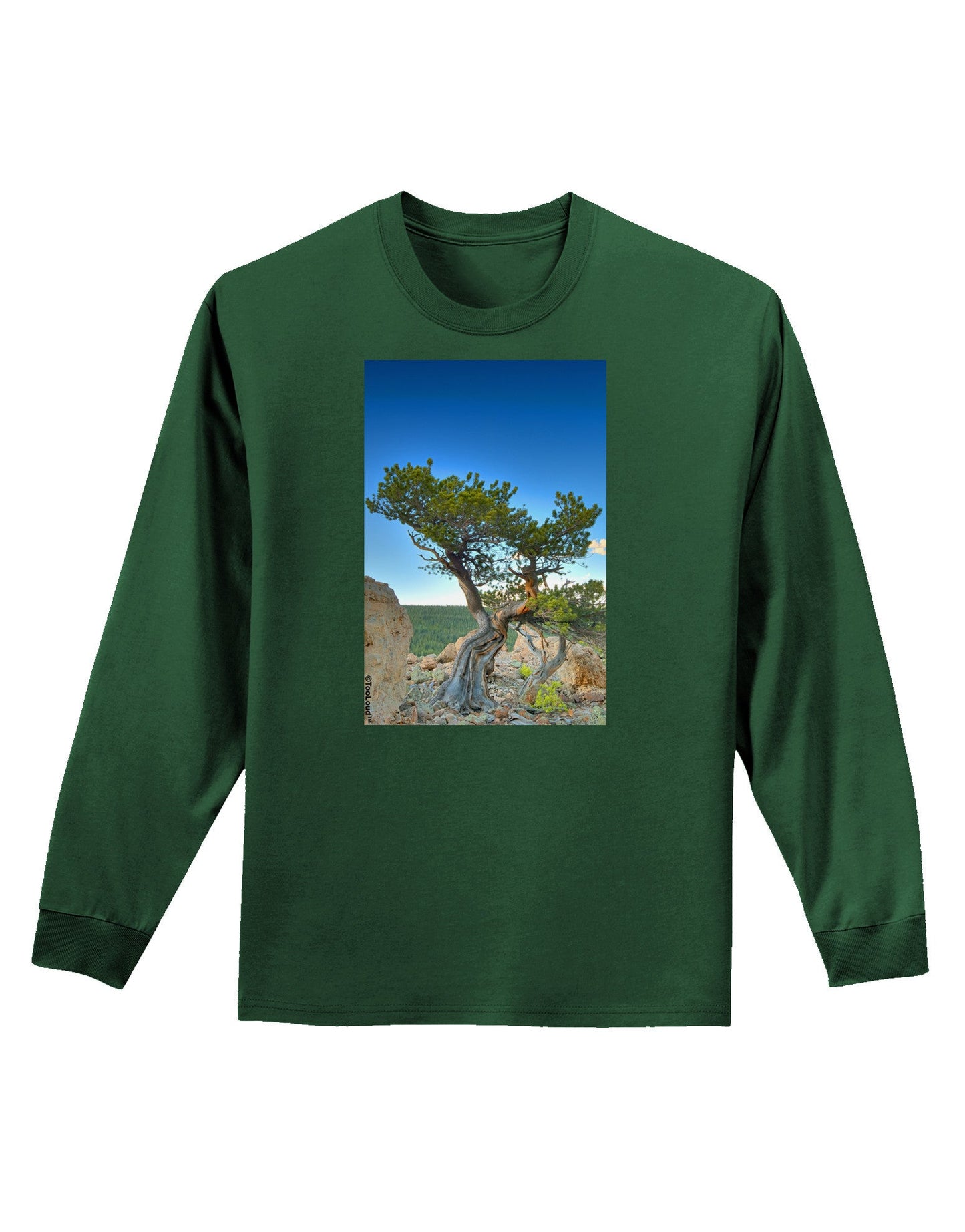 Colorado Landscape Tree Adult Long Sleeve Dark T-Shirt-TooLoud-Dark-Green-Small-Davson Sales