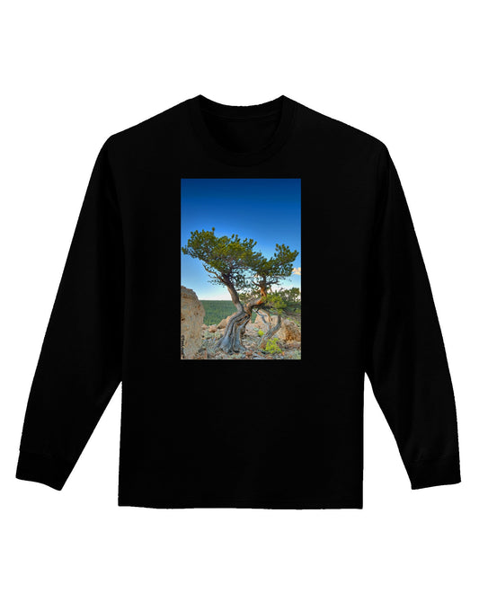 Colorado Landscape Tree Adult Long Sleeve Dark T-Shirt-TooLoud-Black-Small-Davson Sales