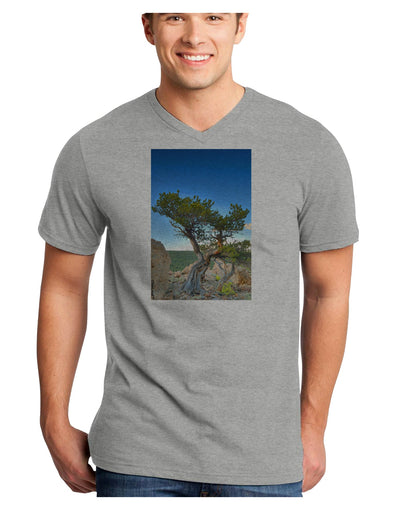 Colorado Landscape Tree Adult V-Neck T-shirt-Mens V-Neck T-Shirt-TooLoud-HeatherGray-Small-Davson Sales