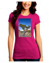 Colorado Landscape Tree Juniors Crew Dark T-Shirt-T-Shirts Juniors Tops-TooLoud-Hot-Pink-Juniors Fitted Small-Davson Sales