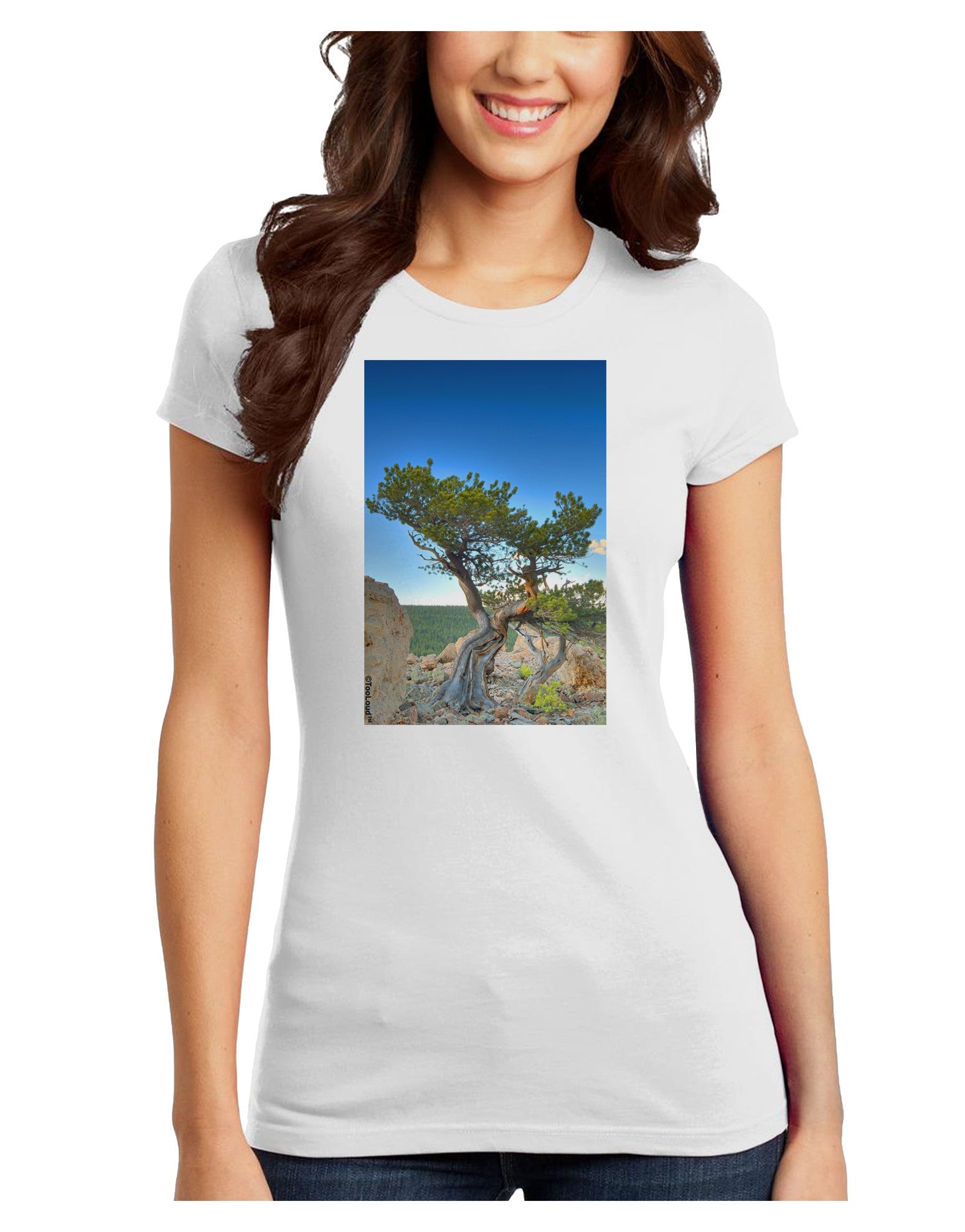 Colorado Landscape Tree Juniors T-Shirt-Womens Juniors T-Shirt-TooLoud-White-Juniors Fitted X-Small-Davson Sales