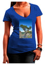 Colorado Landscape Tree Juniors V-Neck Dark T-Shirt-Womens V-Neck T-Shirts-TooLoud-Royal-Blue-Juniors Fitted Small-Davson Sales