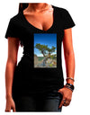 Colorado Landscape Tree Juniors V-Neck Dark T-Shirt-Womens V-Neck T-Shirts-TooLoud-Black-Juniors Fitted Small-Davson Sales