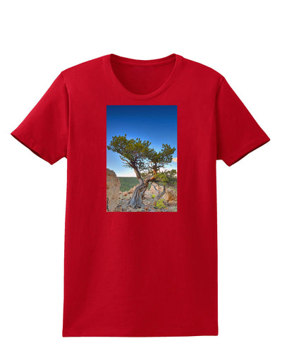 Colorado Landscape Tree Womens Dark T-Shirt-TooLoud-Red-X-Small-Davson Sales