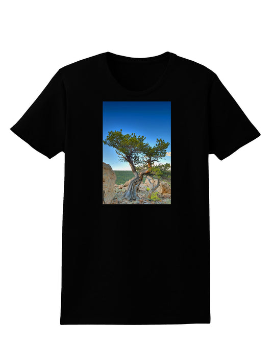 Colorado Landscape Tree Womens Dark T-Shirt-TooLoud-Black-X-Small-Davson Sales