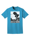 Colorado Landscape Watercolor BW Adult Dark T-Shirt-Mens T-Shirt-TooLoud-Turquoise-Small-Davson Sales