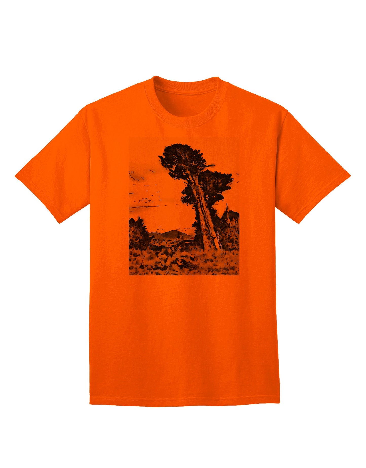 Colorado Landscape Watercolor BW Adult T-Shirt-Mens T-Shirt-TooLoud-Orange-Small-Davson Sales