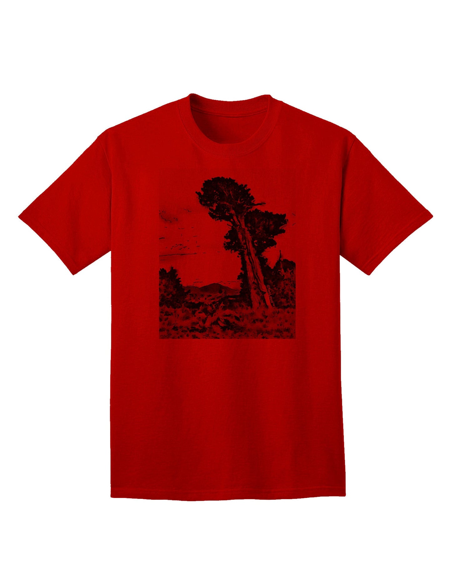 Colorado Landscape Watercolor BW Adult T-Shirt-Mens T-Shirt-TooLoud-Red-Small-Davson Sales