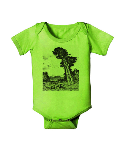 Colorado Landscape Watercolor BW Baby Romper Bodysuit-Baby Romper-TooLoud-Lime-06-Months-Davson Sales