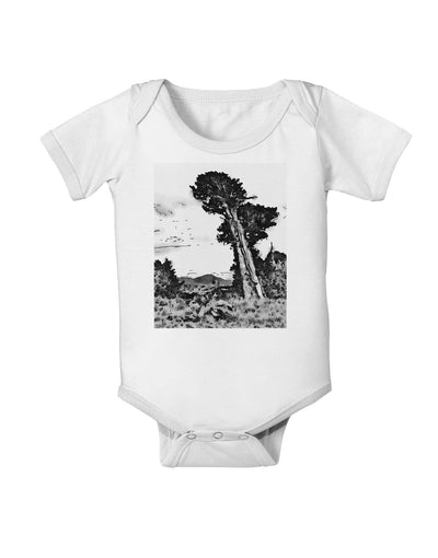 Colorado Landscape Watercolor BW Baby Romper Bodysuit-Baby Romper-TooLoud-White-06-Months-Davson Sales