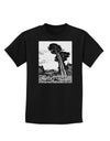 Colorado Landscape Watercolor BW Childrens Dark T-Shirt-Childrens T-Shirt-TooLoud-Black-X-Small-Davson Sales