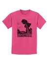 Colorado Landscape Watercolor BW Childrens T-Shirt-Childrens T-Shirt-TooLoud-Sangria-X-Small-Davson Sales