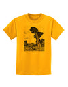 Colorado Landscape Watercolor BW Childrens T-Shirt-Childrens T-Shirt-TooLoud-Gold-X-Small-Davson Sales