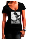 Colorado Landscape Watercolor BW Juniors V-Neck Dark T-Shirt-Womens V-Neck T-Shirts-TooLoud-Black-Juniors Fitted Small-Davson Sales