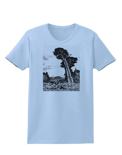 Colorado Landscape Watercolor BW Womens T-Shirt-Womens T-Shirt-TooLoud-Light-Blue-X-Small-Davson Sales