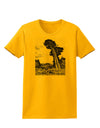 Colorado Landscape Watercolor BW Womens T-Shirt-Womens T-Shirt-TooLoud-Gold-X-Small-Davson Sales