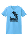 Colorado Landscape Watercolor BW Womens T-Shirt-Womens T-Shirt-TooLoud-Aquatic-Blue-X-Small-Davson Sales