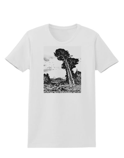 Colorado Landscape Watercolor BW Womens T-Shirt-Womens T-Shirt-TooLoud-White-X-Small-Davson Sales