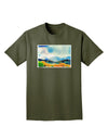 Colorado Mountain Scene Adult Dark T-Shirt-Mens T-Shirt-TooLoud-Military-Green-Small-Davson Sales