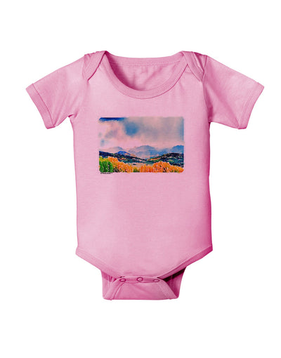 Colorado Mountain Scene Baby Romper Bodysuit-Baby Romper-TooLoud-Pink-06-Months-Davson Sales