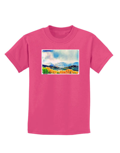 Colorado Mountain Scene Childrens Dark T-Shirt-Childrens T-Shirt-TooLoud-Sangria-X-Small-Davson Sales