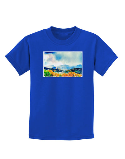 Colorado Mountain Scene Childrens Dark T-Shirt-Childrens T-Shirt-TooLoud-Royal-Blue-X-Small-Davson Sales