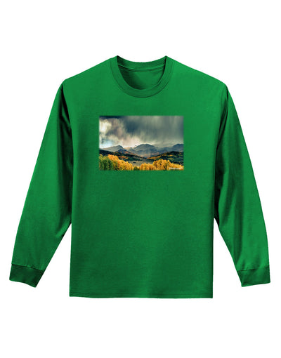 Colorado Mountain Scene Photo Adult Long Sleeve Dark T-Shirt-TooLoud-Kelly-Green-Small-Davson Sales