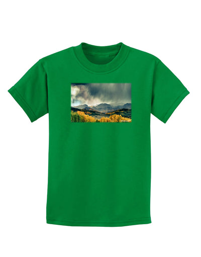 Colorado Mountain Scene Photo Childrens Dark T-Shirt-Childrens T-Shirt-TooLoud-Kelly-Green-X-Small-Davson Sales