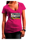 Colorado Mountain Scene Photo Womens V-Neck Dark T-Shirt-Womens V-Neck T-Shirts-TooLoud-Hot-Pink-Juniors Fitted Small-Davson Sales