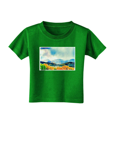 Colorado Mountain Scene Toddler T-Shirt Dark-Toddler T-Shirt-TooLoud-Clover-Green-2T-Davson Sales