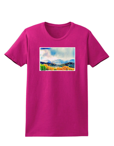 Colorado Mountain Scene Womens Dark T-Shirt-TooLoud-Hot-Pink-Small-Davson Sales