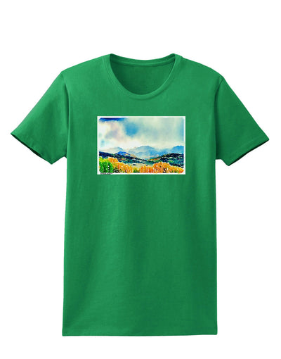 Colorado Mountain Scene Womens Dark T-Shirt-TooLoud-Kelly-Green-X-Small-Davson Sales