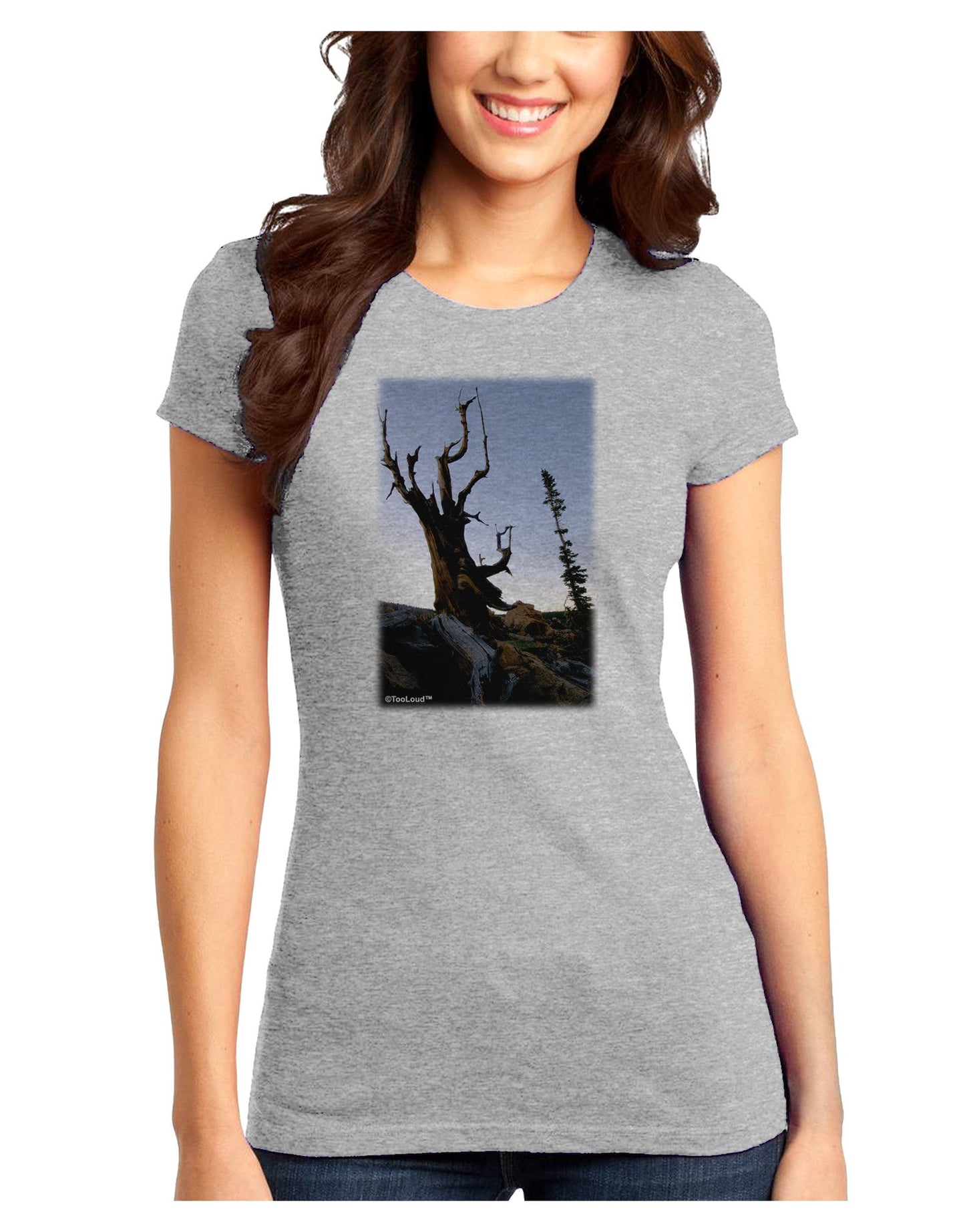 Colorado Mountain Scenery Juniors Petite T-Shirt-T-Shirts Juniors Tops-TooLoud-Ash-Gray-Juniors Fitted X-Small-Davson Sales