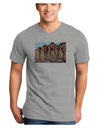 Colorado Mountain Spires Adult V-Neck T-shirt-Mens V-Neck T-Shirt-TooLoud-HeatherGray-Small-Davson Sales